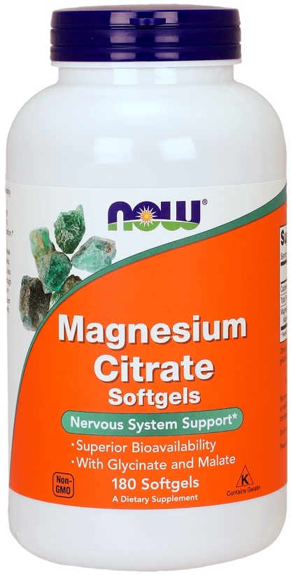 NOW Foods - Magnesium Citrate Softgels - 180 softgels