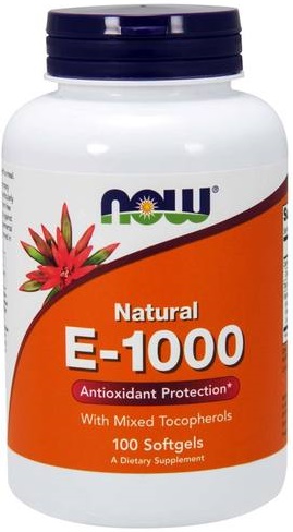 NOW Foods - Vitamin E-1000 - Natural (Mixed Tocopherols) - 100 softgels