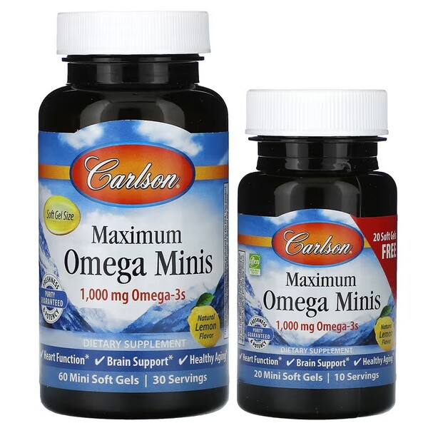 Carlson Labs - Maximum Omega Minis - 60 + 20 softgels