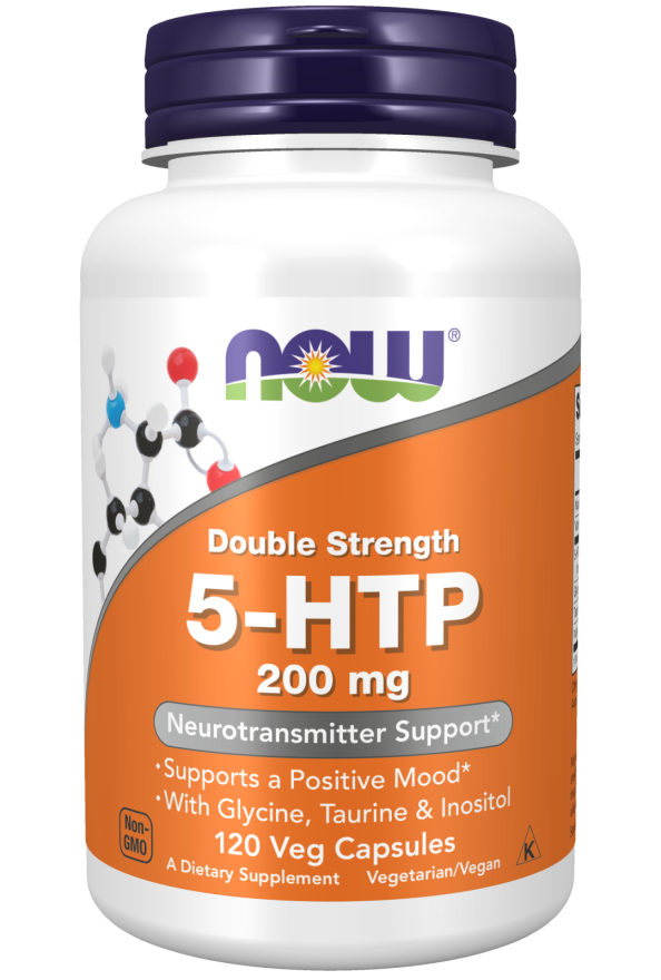 NOW Foods - 5-HTP z glicinom, taurinom in inozitolom, 200 mg - 60 kapsul - slika 3