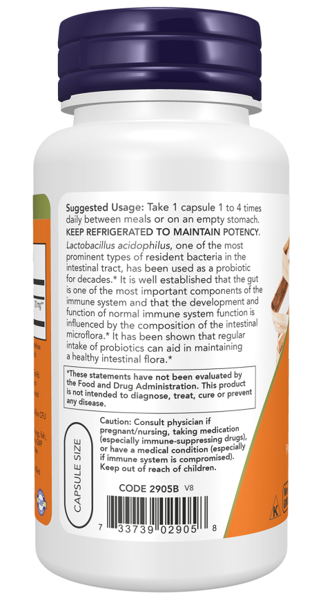 NOW Foods - Acidophilus Dve Milijardi, 100 kapsul - slika 3