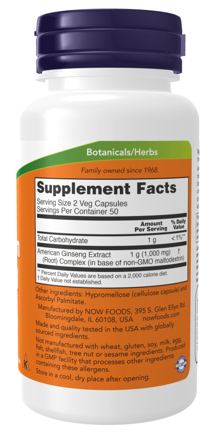 NOW Foods - Ameriški ginseng, 500 mg - 100 kapsul - slika 2