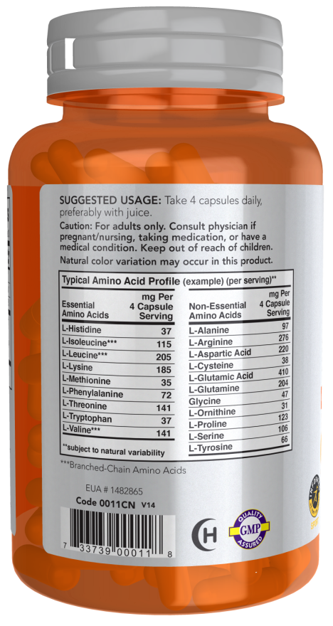 NOW Foods - Aminokomplet, 360 kapsul - slika 3