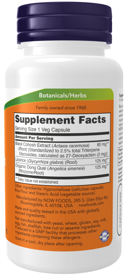 NOW Foods - Koren črne cohosha, 80 mg - 90 kapsul - slika 2