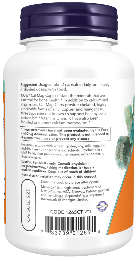NOW Foods - Kapsule Cal-Mag, 240 kapsul - slika 3