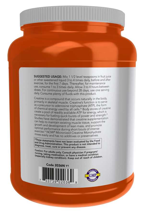 NOW Foods - Mikroniziran kreatin monohidrat, 500g - slika 4