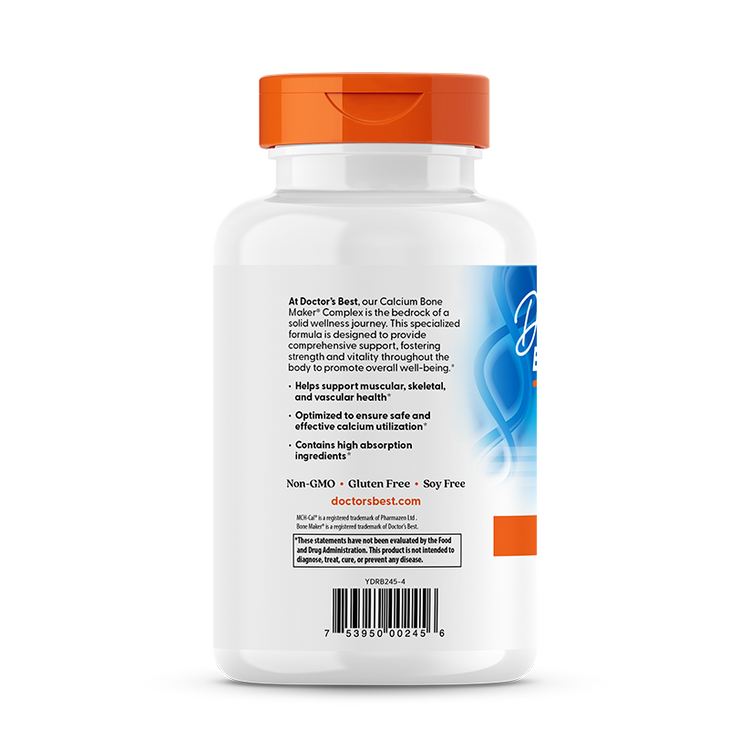Doctor's Best - Kompleks za krepitev kosti s kalcijem MCHCal, 180 kapsul - slika 3