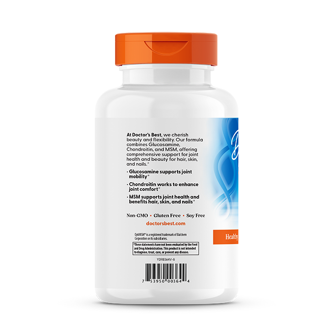 Doctor's Best - Glukozamin, Hondroitin in MSM z OptiMSM, 360 kapsul - slika 3