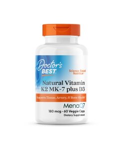 Doctor's Best Natural Vitamin K2 MK-7 with MenaQ7 plus Vitamin D3