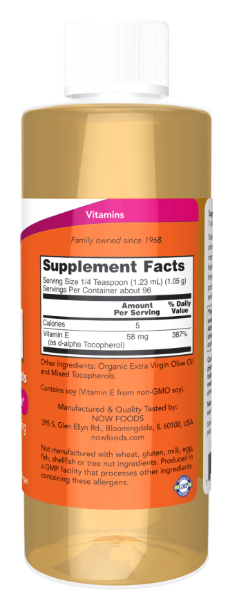 NOW Foods - Vitamin E olje v tekoči obliki + 118 ml - slika 2