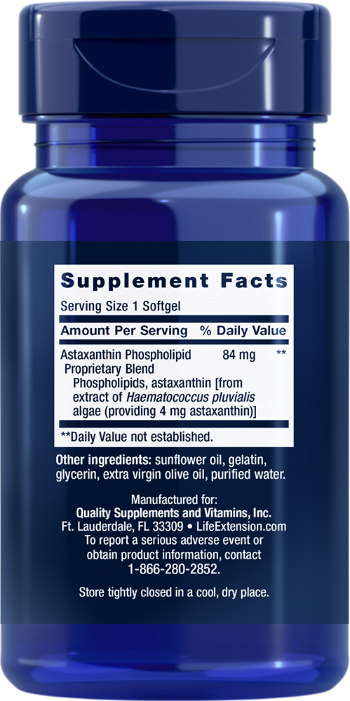 Life Extension - Astaksantin z fosfolipidi, 4 mg - 30 mehkih kapsul - slika 2