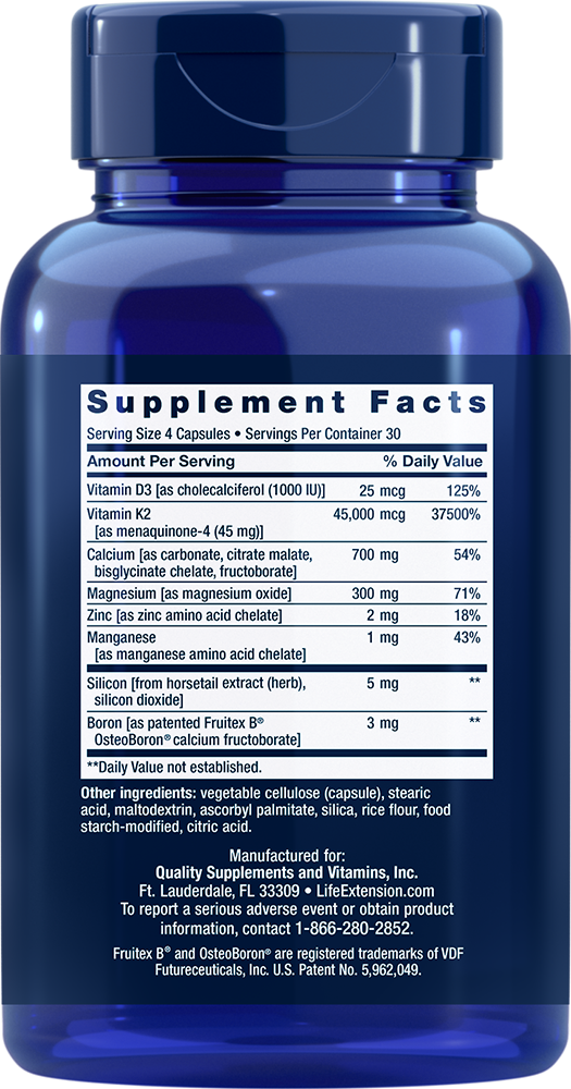 Life Extension - Obnova kosti Elite z izjemno močnim K2 - 120 kapsul - slika 2