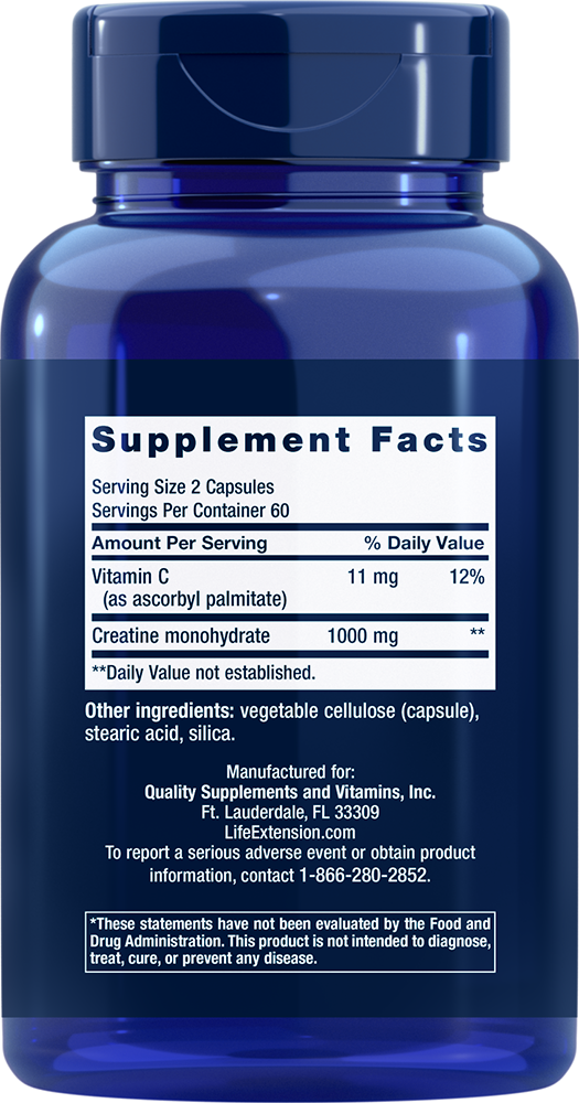 Life Extension - Kreatinske kapsule, 120 kapsul - slika 2