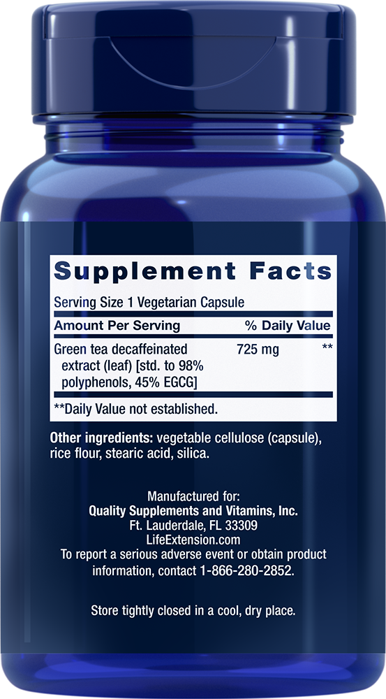 Life Extension - Mega ekstrakt zelenega čaja - 100 kapsul - slika 2