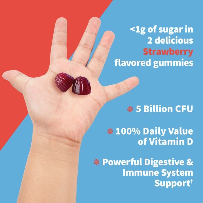 Dr. Formulated Probiotics - Otroški probiotični gumi bonboni z okusom jagode, 5 milijard, 60 bonbonov - slika 4