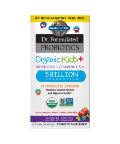 Eco Supplements - Dr. Formulated Probiotics Organic Kids+ Shelf-Stable Berry Cherry 30 Chewables