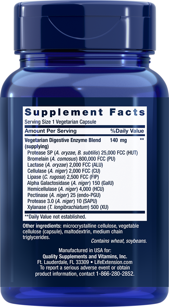 Life Extension - Izboljšani super encimi za prebavo - 60 kapsul - slika 2