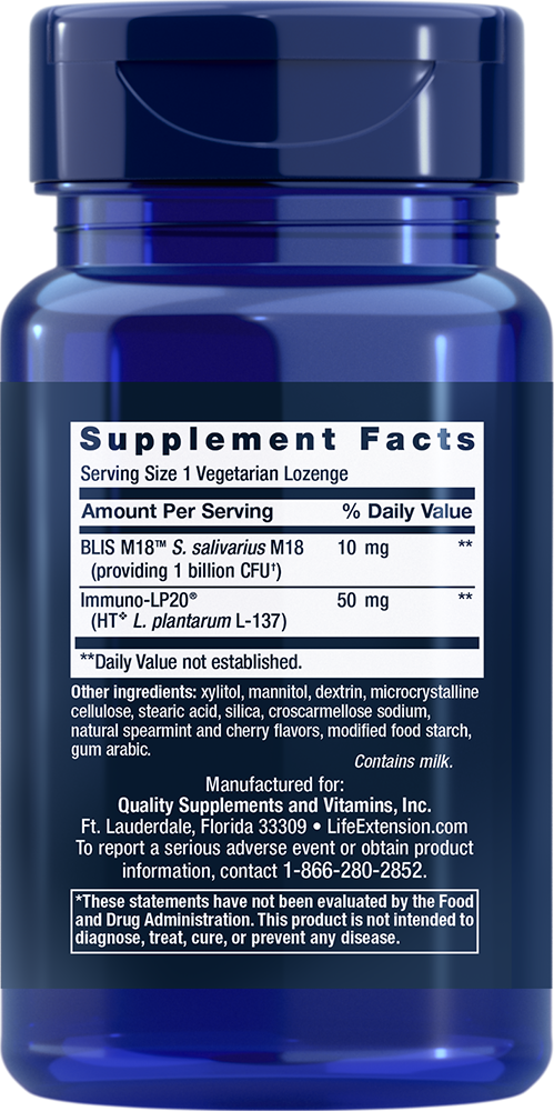 Life Extension - Florassist za ustno higieno, 30 vegetarijanskih pastil - slika 2