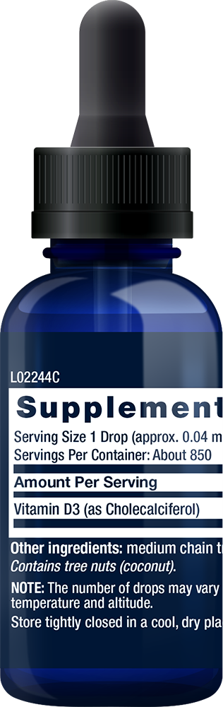 Life Extension - Tekoči vitamin D3, 50 mcg (meta) - 29 ml - slika 2