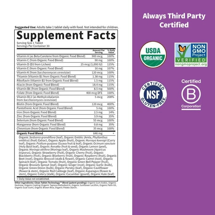 Mykind Organics - Dnevni multivitamin za ženske, 60 veganskih tablet - slika 2