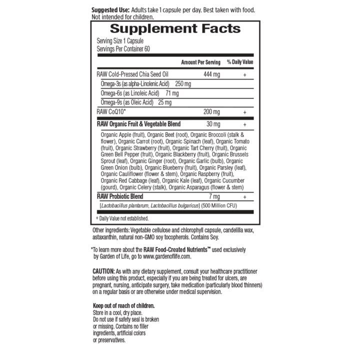 Rå - CoQ10, 200 mg, 60 veganskih kapsul - slika 2