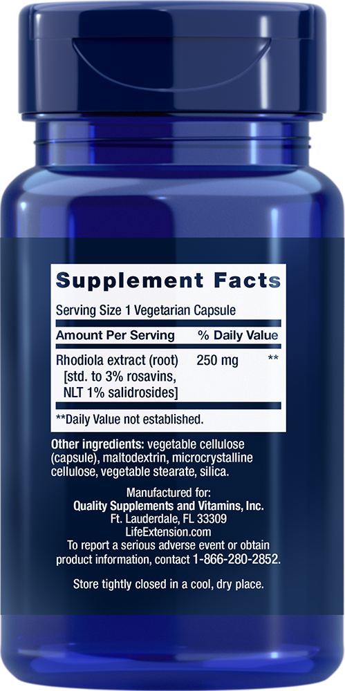 Life Extension - Rhodiola ekstrakt, 250 mg, 60 kapsul - slika 2