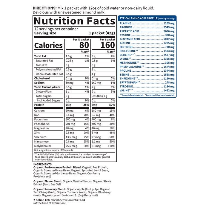 Have af Livet - Športni ekološki rastlinski proteini, vanilija - 806g - slika 2