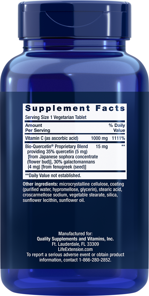 Life Extension - Vitamin C in Bio-Quercetin Phytosome, 250 vegetarijanskih tablet - slika 2