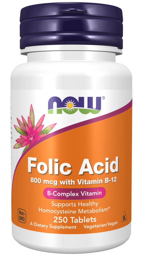 NOW Foods - Folna kislina z vitaminom B12, 800 μg na tableto + 250 tablete - slika 2