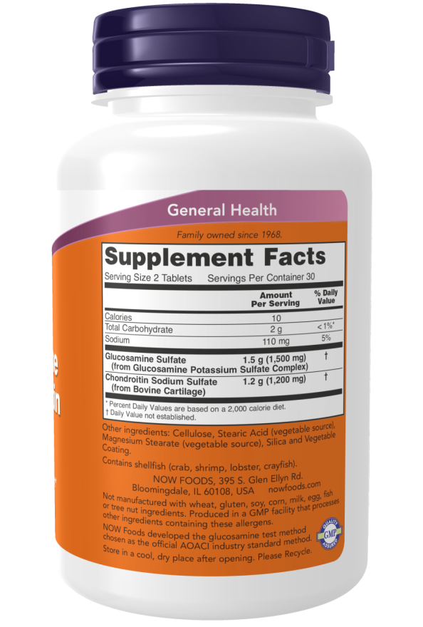 NOW Foods - Glucosamin & Chondroitin Ekstra Styrke - 60 tabletter - slika 2