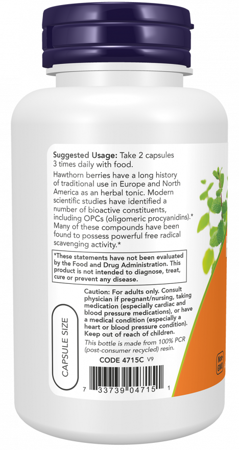 NOW Foods - Glog 540mg, 100 kapsul - slika 3