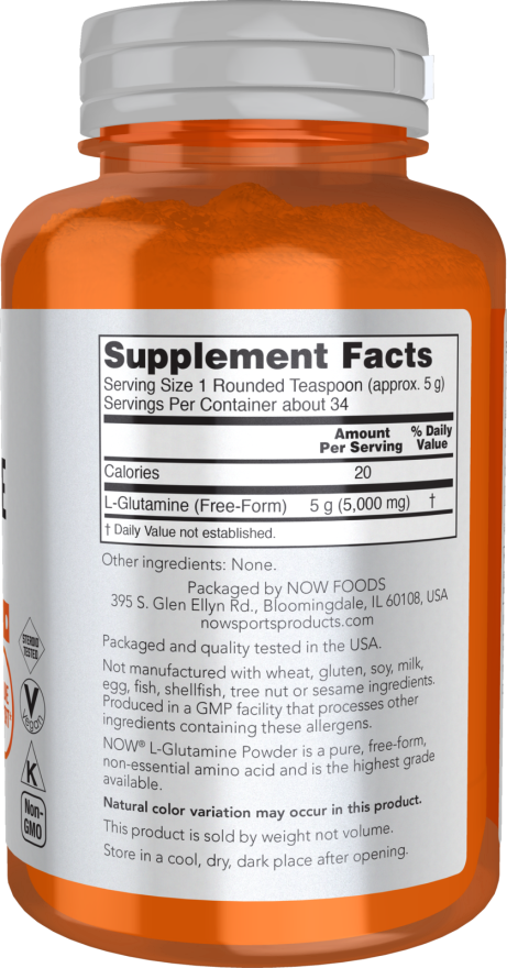 NOW Foods - L-Glutamin v prahu, 454g - slika 2