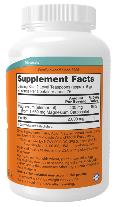 NOW Foods - Magnezij Inozitol Relax v prahu - 454g - slika 2