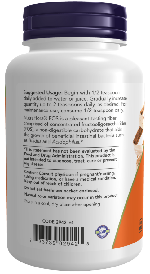 NOW Foods - NutraFlora FOS, čisti prah - 113g - slika 2