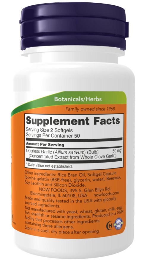 NOW Foods - Brezvonični česen, 250 mehkih kapsul - slika 2