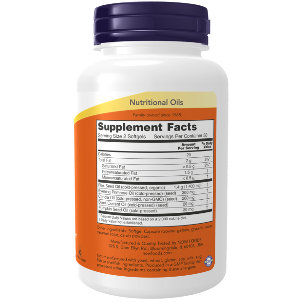NOW Foods - Omega-3-6-9, 1000 mg, 250 mehkih kapsul - slika 2