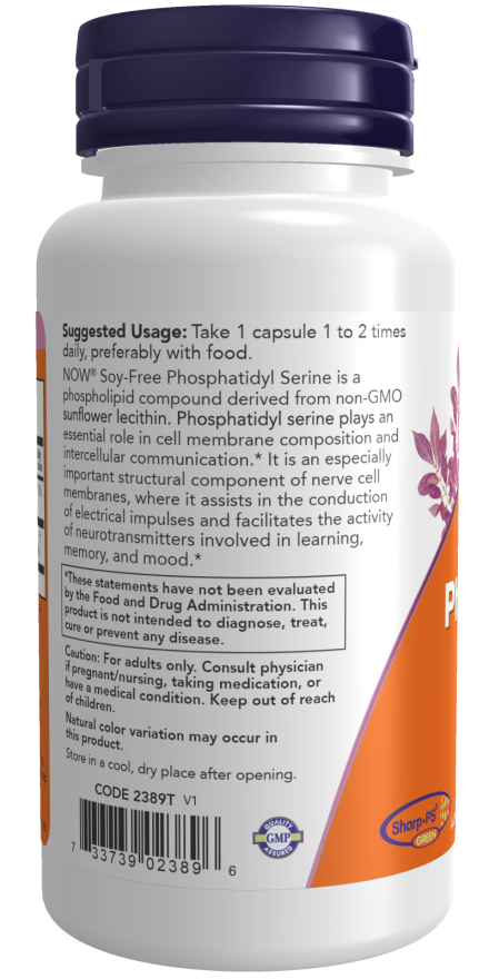 NOW Foods - Fosfatidilserin brez soje, 150 mg, 60 kapsule - slika 3