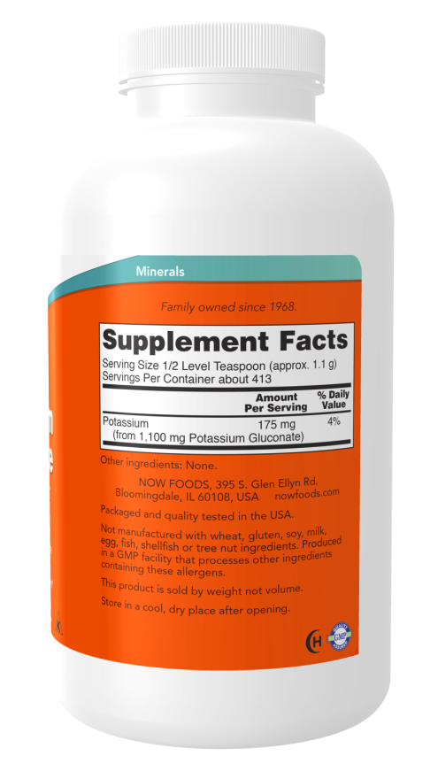 NOW Foods - Kalijev glukonat, čisti prah - 454g - slika 2