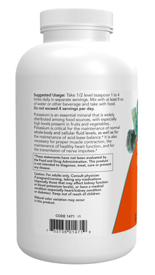 NOW Foods - Kalijev glukonat, čisti prah - 454g - slika 3