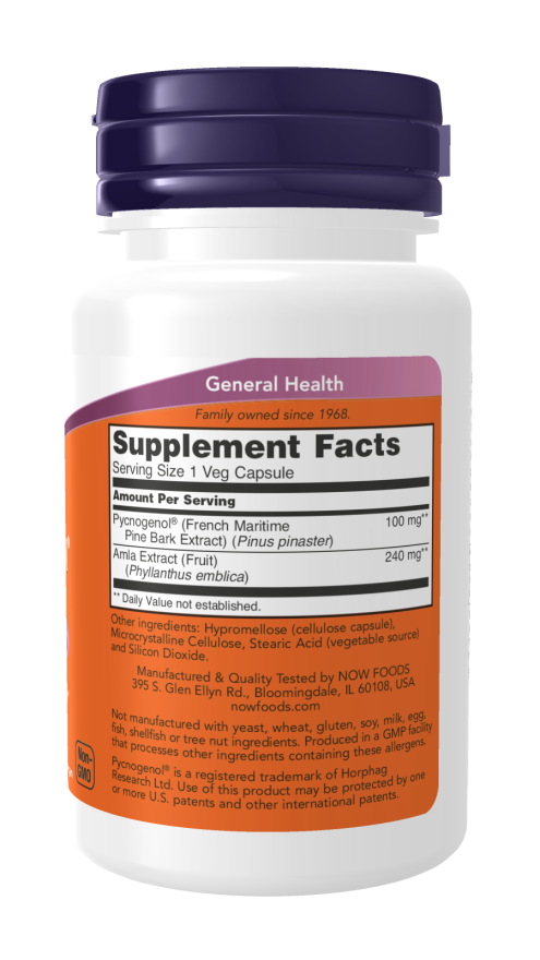 NOW Foods - Pycnogenol + 100 mg, 60 kapsul - slika 2