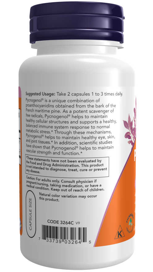 NOW Foods - Pycnogenol 30 mg, 60 kapsul - slika 3