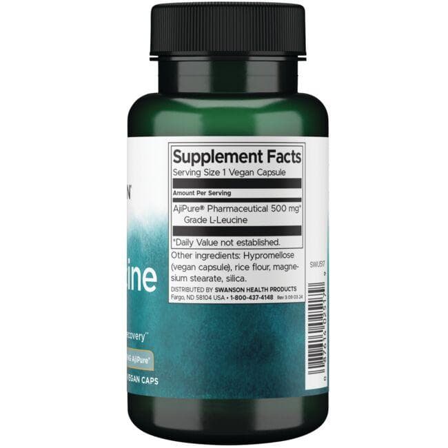 Swanson - AjiPure L-Leucin, 500 mg, 60 kapsul - slika 2