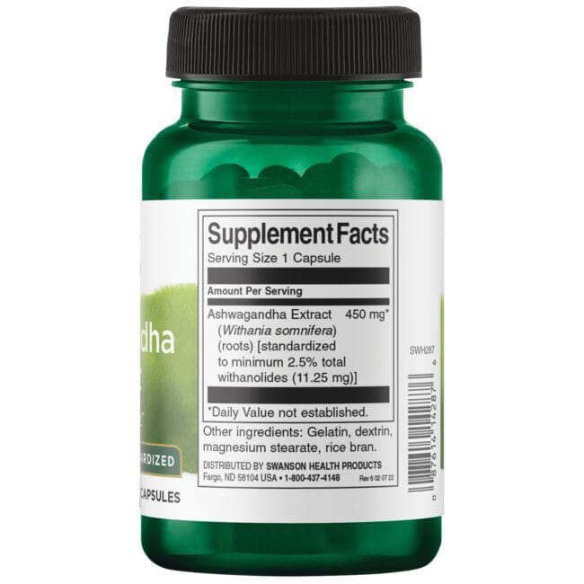 Swanson - Ashwagandha ekstrakt 450 mg, 60 kapsul - slika 2