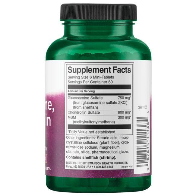 Swanson - Glukozamin, Hondroitin & MSM, 360 mini tablet - slika 2