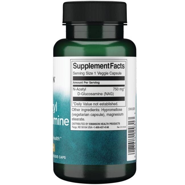 Swanson - N-acetil D-glukozamin 750 mg, 60 kapsul - slika 2