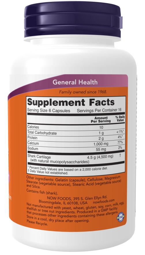 NOW Foods - Hajček iz morskega psa, 750 mg - 300 kapsul - slika 2