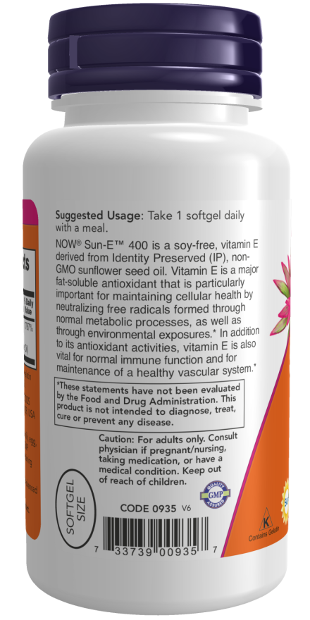 NOW Foods - Sun-E, 400 IE - 60 mehkih kapsul - slika 3