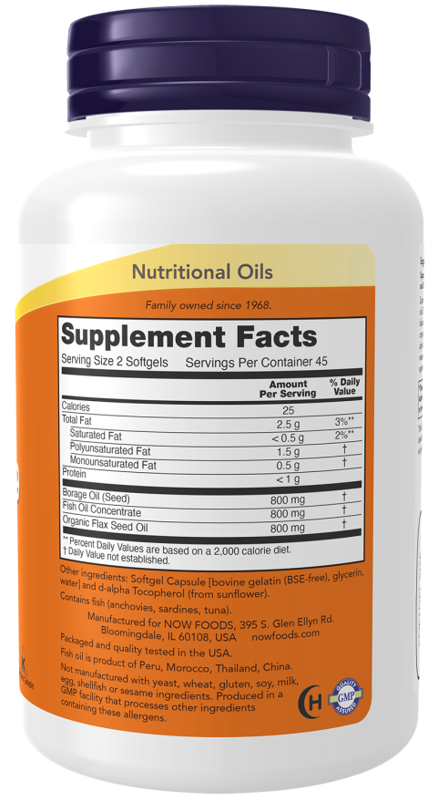 NOW Foods - Super Omega 3-6-9, 1200 mg, 90 mehkih kapsul - slika 2