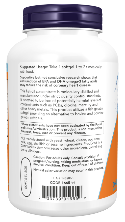 NOW Foods - Ultra Omega-3 v mehkih kapsulah iz ribje želatine, 180 kapsul - slika 3