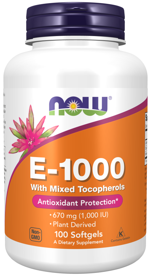 NOW Foods - Vitamin E-1000, naravni (mešani tokoferoli) - 50 mehkih kapsul - slika 4